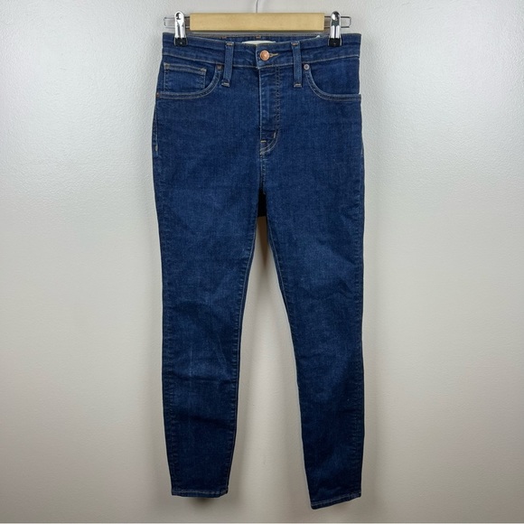 Madewell Denim - Madewell Curvy High Rise Skinny Jeans Size 26 Petite Lucille Dark Wash Blue